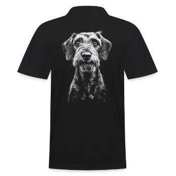 Teckel à poil dur Portrait Chien Chien Teckel - Polo Homme - noir - Dos - Kai (181cm)