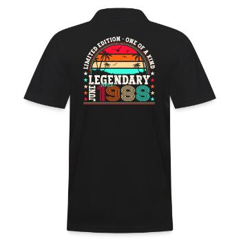 Légende Juin 1988 34ème Anniversaire Cadeau Hommes - Polo Homme - noir - Dos - Kai (181cm)