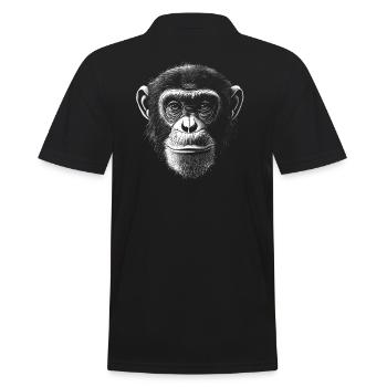 Chimpanzee Portrait Wildlife Wildlife Jungle - Men's Polo Shirt - black - Back - Kai (181cm)