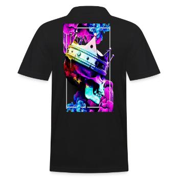 Schädel - Männer Poloshirt - Schwarz - Hinten - Kai (181cm)