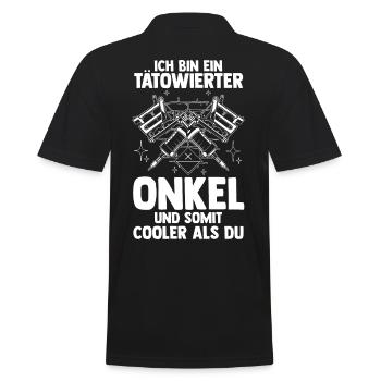 Patenonkel Tattoo Tätowierter Onkel - Männer Poloshirt - Schwarz - Hinten - Kai (181cm)