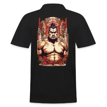 Sumo Retro Poster Arts Martiaux Japonais Art Martial - Polo Homme - noir - Dos - Kai (181cm)
