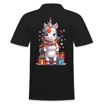 Licorne de Noël magique Licorne à Noël - Polo Homme - noir - Dos - Kai (181cm)