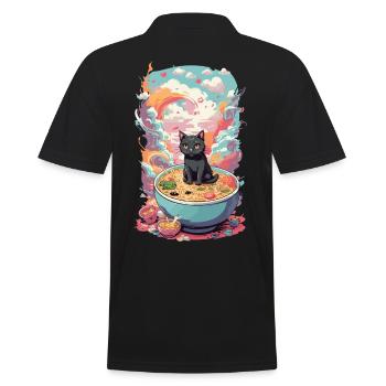Magical Ramen Kawaii Cat Japan Manga - Polo Homme - noir - Dos - Kai (181cm)