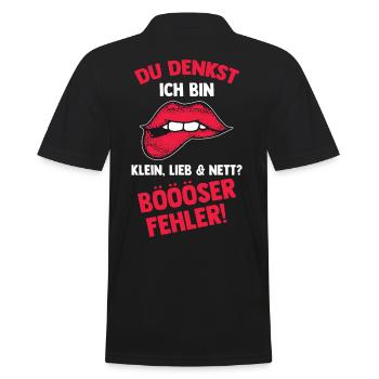 Du Denkst Ich Bin Klein Lieb Und Nett Böser Fehler - Männer Poloshirt - Schwarz - Hinten - Kai (181cm)