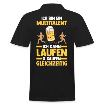 Bier Saufen Läufer Joggen Laufen - Männer Poloshirt - Schwarz - Hinten - Kai (181cm)
