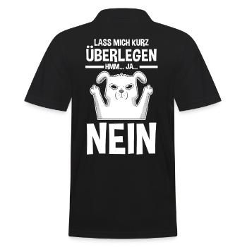 Lass mich kurz überlegen NEIN - Männer Poloshirt - Schwarz - Hinten - Kai (181cm)
