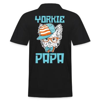 Hund Yorkie Papa - Männer Poloshirt - Schwarz - Hinten - Kai (181cm)