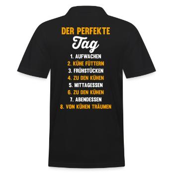 Kuh Landwirt Bauernhof Kühe - Männer Poloshirt - Schwarz - Hinten - Kai (181cm)