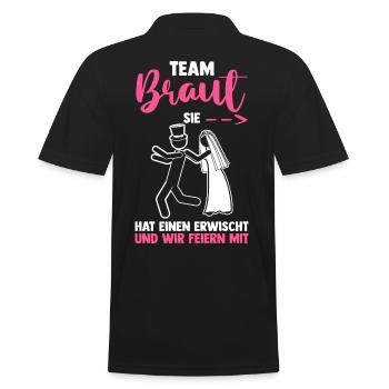 Braut Hochzeit Heiraten Junggesellenabschied - Männer Poloshirt - Schwarz - Hinten - Kai (181cm)