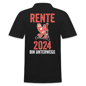 Rentner 2024 Pension Ruhestand Rente - Männer Poloshirt - Schwarz - Hinten - Kai (181cm)