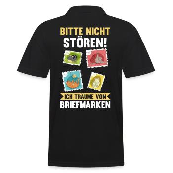 Philatelie Briefmarkensammlung Briefmarkensammler - Männer Poloshirt - Schwarz - Hinten - Kai (181cm)