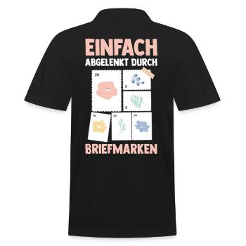 Philatelie Briefmarkensammlung Briefmarkensammler - Männer Poloshirt - Schwarz - Hinten - Kai (181cm)