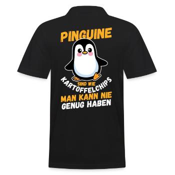 Pinguin - Männer Poloshirt - Schwarz - Hinten - Kai (181cm)