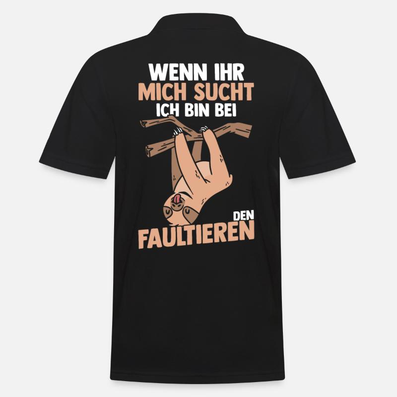 Faultier - Männer Poloshirt - Schwarz