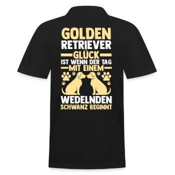 Hund Golden Retriever - Männer Poloshirt - Schwarz - Hinten - Kai (181cm)