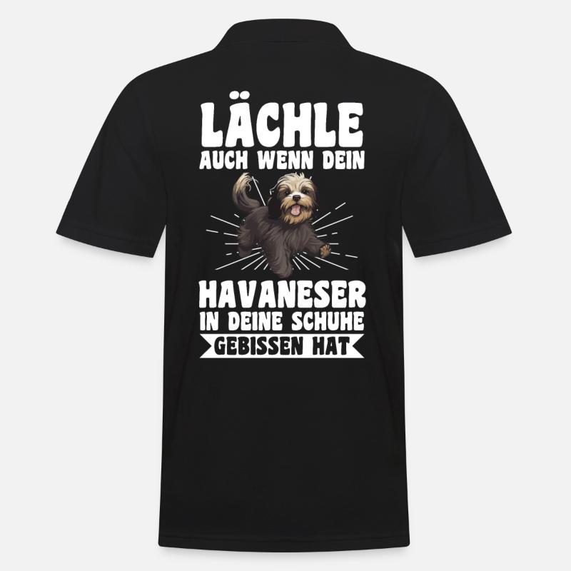 Hund Havaneser - Männer Poloshirt - Schwarz