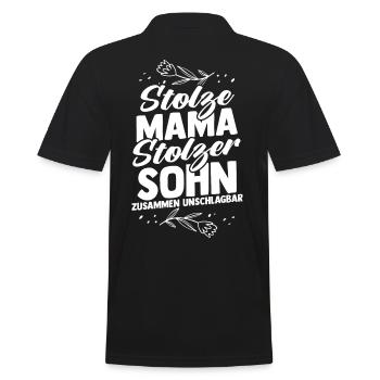 Mom Mother's Day Mom - Men's Polo Shirt - black - Back - Kai (181cm)