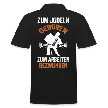 Jodler Jodeln Jodel - Männer Poloshirt - Schwarz - Hinten - Kai (181cm)