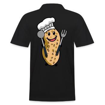 Koch Erdnuss Gourmet Kochkunst Hobbykoch Nuss - Männer Poloshirt - Schwarz - Hinten - Kai (181cm)