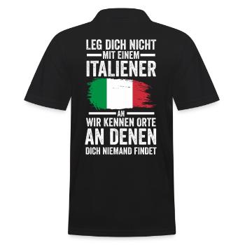 Italia Italien Italiener Italienisches - Männer Poloshirt - Schwarz - Hinten - Kai (181cm)