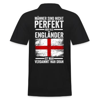England Engländer Englisches - Männer Poloshirt - Schwarz - Hinten - Kai (181cm)