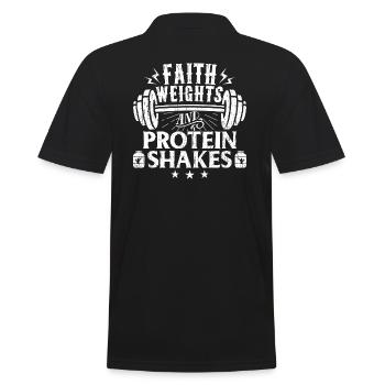 Poids de foi Christian Gym Humour Exercice Entraînement - Polo Homme - noir - Dos - Kai (181cm)