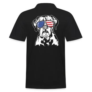 Boxer US Amérique Drapeau Chiens Chien Wilsigns - Polo Homme - noir - Dos - Kai (181cm)