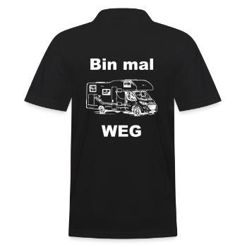Bin mal weg Spruch Camping Wohnmobil Alkoven weiß - Männer Poloshirt - Schwarz - Hinten - Kai (181cm)