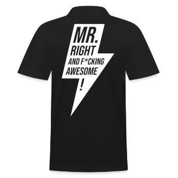 Mr Right - Men's Polo Shirt - black - Back - Kai (181cm)