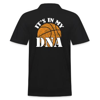 Basketball DNA - Männer Poloshirt - Schwarz - Hinten - Kai (181cm)
