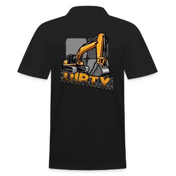 excavator driver construction site excavator construction vehicle - Men's Polo Shirt - black - Back - Kai (181cm)