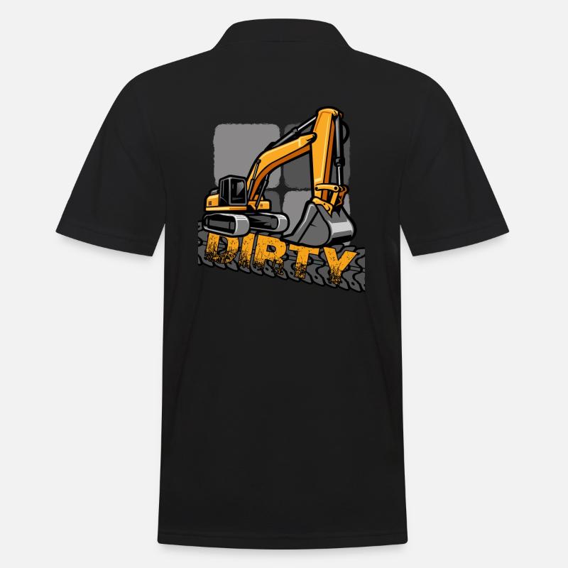 Baggerfahrer Baustelle Bagger Baufahrzeug - Männer Poloshirt - Schwarz
