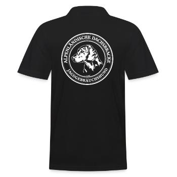 ALPENLÄNDISCHE DACHSBRACKE Jagdgebrauchshund - Männer Poloshirt - Schwarz - Hinten - Kai (181cm)