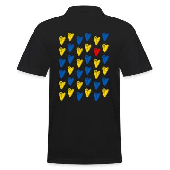 Chers cœurs pour l’Ukraine - Polo Homme - noir - Dos - Kai (181cm)