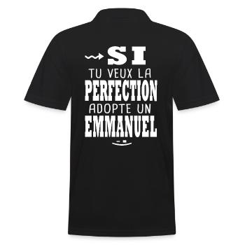 Emmanuel Si tu veux la perfection Cadeau emmanuel - Polo Homme - noir - Dos - Kai (181cm)