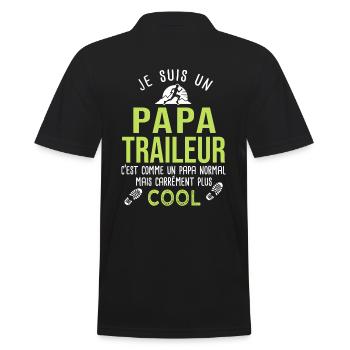 papa traieur ultra trail course à pied run - Polo Homme - noir - Dos - Kai (181cm)