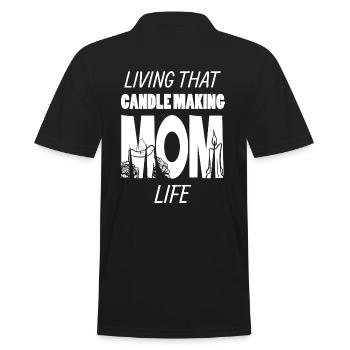 Vivre cette bougie faire maman vie fabricant de bougies - Polo Homme - noir - Dos - Kai (181cm)
