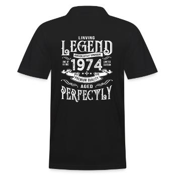 Jahrgangs-Jubiläum 1974 Geboren 1974 - Männer Poloshirt - Schwarz - Hinten - Kai (181cm)
