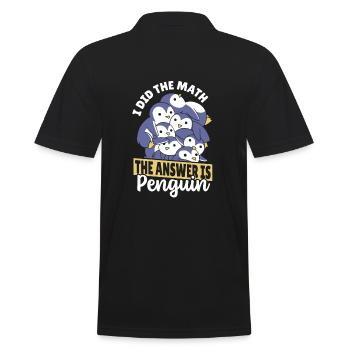 Penguins I did the math, the answer is - Men's Polo Shirt - black - Back - Kai (181cm)
