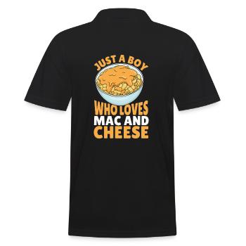 Just a boy who loves mac and cheese - Men's Polo Shirt - black - Back - Kai (181cm)