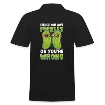Entweder du liebst Essiggurken oder du irrst dich - Männer Poloshirt - Schwarz - Hinten - Kai (181cm)