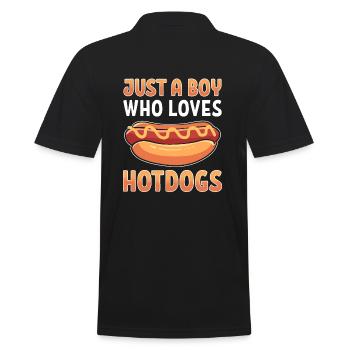 Just a boy who loves hot dogs - Men's Polo Shirt - black - Back - Kai (181cm)
