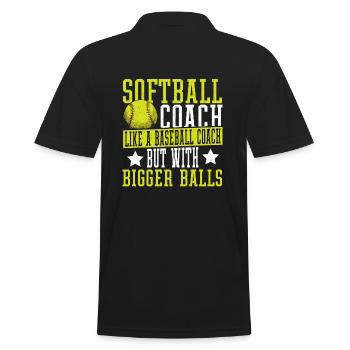Entraîneur de softball Comme un entraîneur de baseball, mais avec - Polo Homme - noir - Dos - Kai (181cm)