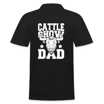 Kuhflüsterer steuert Vieh Show Papa - Männer Poloshirt - Schwarz - Hinten - Kai (181cm)