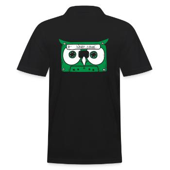 Owl Cassette music - Männer Poloshirt - Schwarz - Hinten - Kai (181cm)