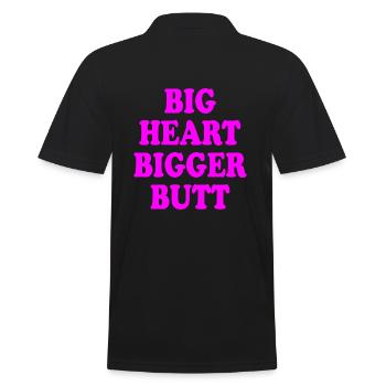big heart bigger butt - Men's Polo Shirt - black - Back - Kai (181cm)