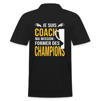 Coach entraineur capitaine équipe sport - Polo Homme - noir - Dos - Kai (181cm)