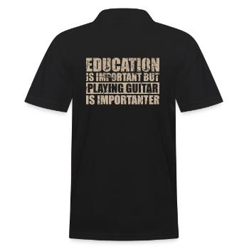 Jouer de la guitare est importanter - Musique - Polo Homme - noir - Dos - Kai (181cm)
