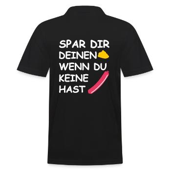 Spar dir deinen Senf - Männer Poloshirt - Schwarz - Hinten - Kai (181cm)
